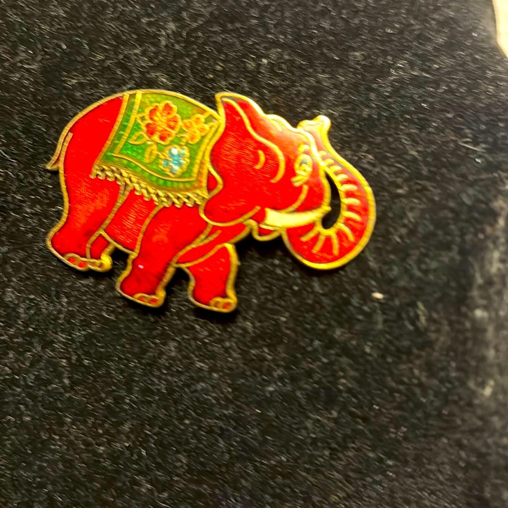 Unique enameled elephant pin